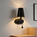 ⁦إضاءة ابليك حائط مودرن مفرد اسود E14*1L⁩ - الصورة ⁦4⁩