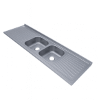 مجلى حوضين وسط استيل 60*180 موديل كوري