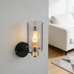 ابليك حائط جداري مودرن اسود مع رمادي مفرد E27*1L