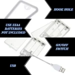 ⁦مصباح اضاءة ليد نيون على شكل صاعقة مضيئة للديكور، ازرق تعمل بالبطارية و USB⁩ - الصورة ⁦7⁩