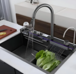 مجلى حوض مطبخ ستانلس ستيل مع سيستم خلاط مجلى - زيقور