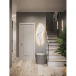 ⁦ابليك جداري ريش جداري طراز حديث ابيض مقاس وسط لون الانارة اصفر طول 62 *العرض 16 سم⁩ - الصورة ⁦2⁩