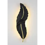 ⁦ابليك جداري ريش جداري طراز حديث اسود مقاس وسط لون الانارة اصفر طول 62 *العرض 16 سم⁩ - الصورة ⁦4⁩