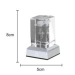 ⁦أباجورة كريستال وردة ثلاثية الأبعاد مع عبارة "I Love You" و قاعدة فضي - تعمل بالبطارية و USB - إضاءة RGB⁩ - الصورة ⁦3⁩