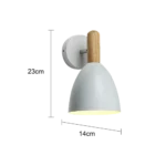 ⁦مصباح حائط "نورديك بول" | تصميم كرة مدفع | خشب ومعدن ابيض| E27*1⁩ - الصورة ⁦2⁩