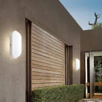 ⁦كشاف لون الانارة شمسي كريمي اطار ابيض بيضاوي 20 واط⁩ - الصورة ⁦3⁩