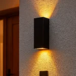 ⁦كشاف بوابة جداري اسود مجوز إضاءة فوق و تحت قاعدة لمبة تركيب GU10⁩ - الصورة ⁦5⁩