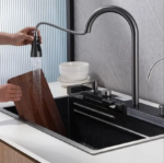 ⁦مجلى حوض مطبخ ستانلس ستيل مع سيستم خلاط مجلى - زيقور⁩ - الصورة ⁦2⁩