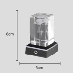 ⁦أباجورة كريستال وردة ثلاثية الأبعاد مع عبارة "I Love You" و قاعدة فضي - تعمل بالبطارية و USB - إضاءة RGB⁩ - الصورة ⁦6⁩