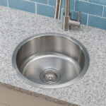 مجلى حوض دائري استيل 45*40 تسقيط علي الرخام