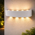 كشاف بوابة غطاء ابيض لون الاضاءة اصفر 12 عين فوق و تحت 12 واط