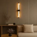 إضاءة أبليك حائط مودرن أسود لون الانارة أصفر 9 واط قطر 40 سم