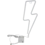 ⁦مصباح اضاءة ليد نيون على شكل صاعقة مضيئة للديكور، ازرق تعمل بالبطارية و USB⁩ - الصورة ⁦5⁩