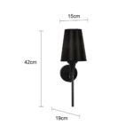 ⁦ابليك يعمل بالبطارية شحن Type-C لون الانارة اصفر مودرن اسود⁩ - الصورة ⁦3⁩