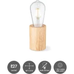 ⁦مصباح طاولة الخشب ليلة ضوء ديكور طاولة ضوء لغرفة النوم غرفة المعيشة E27⁩ - الصورة ⁦5⁩