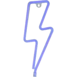 ⁦مصباح اضاءة ليد نيون على شكل صاعقة مضيئة للديكور، ازرق تعمل بالبطارية و USB⁩ - الصورة ⁦2⁩