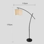 ⁦اضاءة استاند مودرن اسود مقاس 168 سم⁩ - الصورة ⁦3⁩