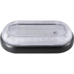 كشاف بيضاوي شفاف لون الانارة اصفر اطار اسود 24 واط