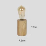 ⁦مصباح طاولة الخشب ليلة ضوء ديكور طاولة ضوء لغرفة النوم غرفة المعيشة E27⁩ - الصورة ⁦2⁩