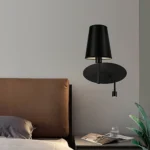 إضاءة ابليك حائط مودرن مفرد اسود E14*1L