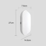 ⁦كشاف لون الانارة شمسي كريمي اطار ابيض بيضاوي 20 واط⁩ - الصورة ⁦2⁩