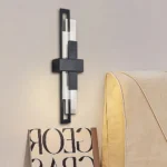 ابليك جداري مودرن اسود لون الانارة اصفر 5 واط قطر 500 ملم