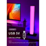 ⁦مصباح طاولة غطاء اسود لون انارة RGB مفرد⁩ - الصورة ⁦3⁩