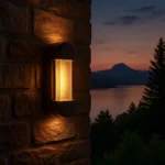 كشاف بوابة خارجي اسود لون الانارة اصفر 6 واط