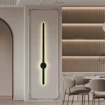 ابليك جداري مودرن اسود مع لون الانارة اصفر مقاس 900 ملم