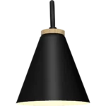 ⁦مصباح حائط "نورديك بيل" | خشب ومعدن مودرن – أسود | E27*1⁩ - الصورة ⁦4⁩