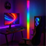 ⁦مصباح استاند ارضي مفرد اضاءة ذكية تحكم عبر الهاتف او ريموت متعددة الألوان طول 150 سم⁩ - الصورة ⁦7⁩