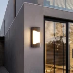 ⁦اضائه جداريه لكشاف بوابة لون الإضاءة أصفر سادة 24 واط تصميم فاخر وحديث⁩ - الصورة ⁦2⁩