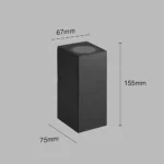 ⁦كشاف بوابة جداري اسود مجوز إضاءة فوق و تحت قاعدة لمبة تركيب GU10⁩ - الصورة ⁦2⁩