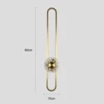 ⁦ابليك جداري مودرن زيتي مع 7 واط 3اضاءات قطر 80 سم⁩ - الصورة ⁦8⁩