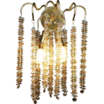 ابليك جداري مودرن ذهبي مع شفاف مع عسلي E14*2 لمبة