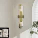 ابليك جداري مودرن زيتي لون الانارة اصفر 5 واط قطر 500 ملم