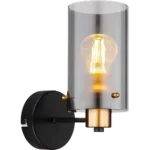 ⁦ابليك حائط جداري مودرن اسود مع رمادي مفرد E27*1L⁩ - الصورة ⁦3⁩