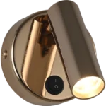 ⁦إضاءة أبليك حائط مودرن ذهبي لون الانارة اصفر واط 3⁩ - الصورة ⁦2⁩