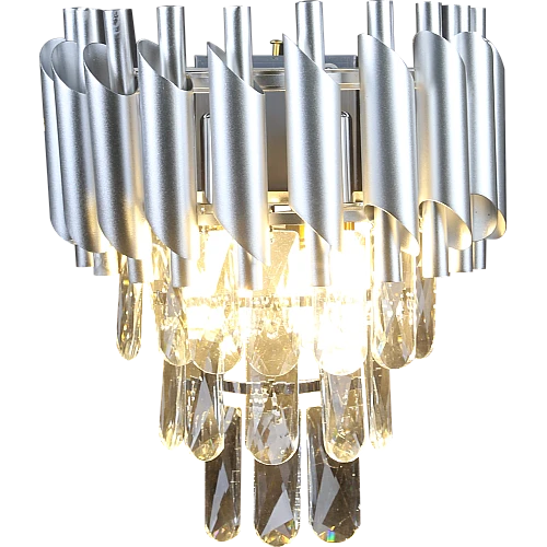 WA-S6442-2W-SL+CH (4)-500x500h ابليك جداري مودرن فضي E14 - الصورة 1