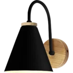 ⁦مصباح حائط "نورديك بيل" | خشب ومعدن مودرن – أسود | E27*1⁩ - الصورة ⁦6⁩