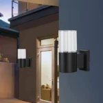 إضاءة جداري خارجي اسود مع شفاف E27 مفرد