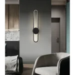 ⁦ابليك جداري شكل مستطيل اسود بتصميم راقي يعمل بالبطارية متعددة الألوان ( كريمي + اصفر + ابيض )⁩ - الصورة ⁦2⁩