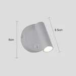 ⁦إضاءة أبليك حائط مودرن ابيض لون الانارة اصفر واط 3⁩ - الصورة ⁦2⁩