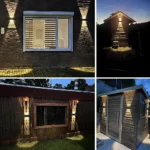 ⁦كشاف بوابة خارجي تعمل بالطاقة الشمسية مع حساس ضوء لون الانارة اصفر 6 واط⁩ - الصورة ⁦5⁩