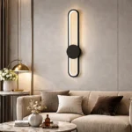 ⁦ابليك جداري شكل مستطيل اسود بتصميم راقي يعمل بالبطارية متعددة الألوان ( كريمي + اصفر + ابيض )⁩ - الصورة ⁦7⁩