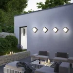 ⁦لمبات جداري لكشاف بوابة خارجي لون الإنارة اصفر شكل مربع تصميم عصري حديث 12 واط⁩ - الصورة ⁦3⁩