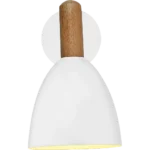 ⁦مصباح حائط "نورديك بول" | تصميم كرة مدفع | خشب ومعدن ابيض| E27*1⁩ - الصورة ⁦4⁩