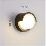 ⁦إنارة جدارية خارجية كشاف بوابة بتصميم دائرة بإضاءة هادئة ومريحه لون الإنارة اصفر 12 واط⁩ - الصورة ⁦3⁩