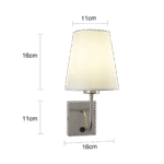 ⁦إضاءة ابليك حائط مودرن فضي E14*1⁩ - الصورة ⁦2⁩