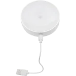 ⁦لمبة بالشحن كشاف دواليب دائري تعمل بالحساس لخزانة ليلة لغرفة النوم و خزانة المنزل الإضاءة لون إنارة ابيض و لون الاضاءة اصفر القدرة 3 واط مقاس قطر 8.5 سم⁩ - الصورة ⁦2⁩